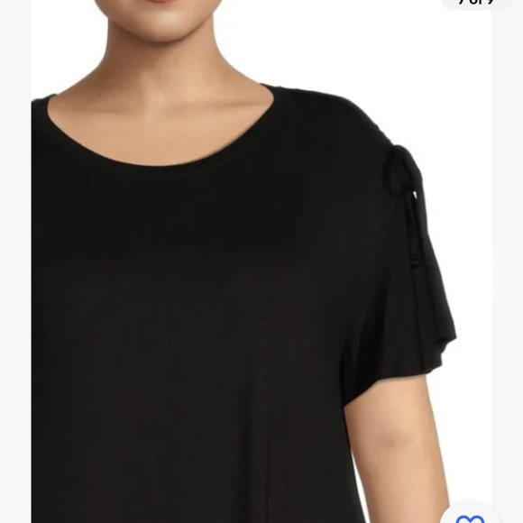 Terra and Sky Women’s Plus Size Black Ruched Shoulder Knit Dress 2X (20W-22W) - Picture 7 of 8